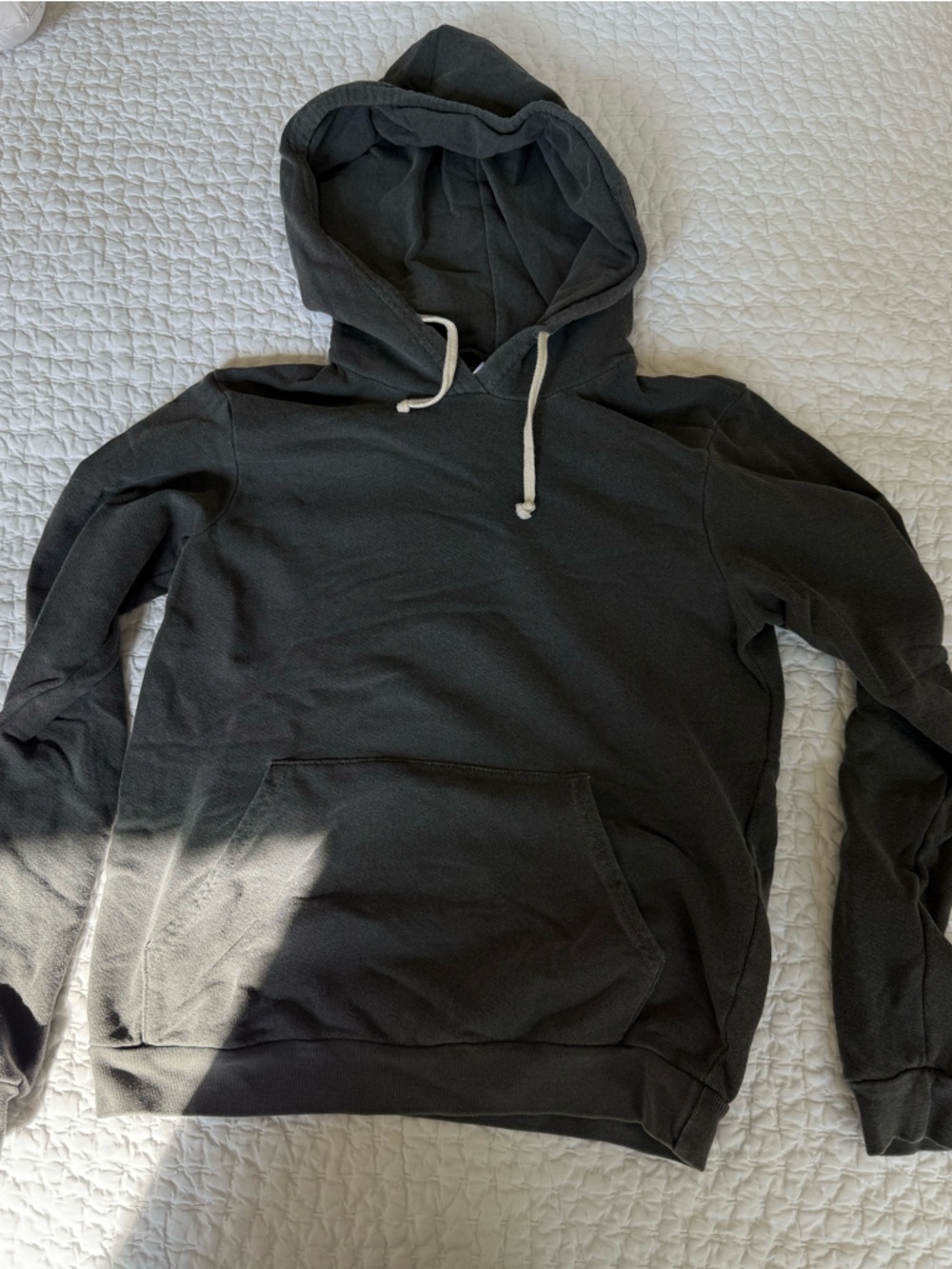 American Apparel Washed Black Hooded Sweatshirt